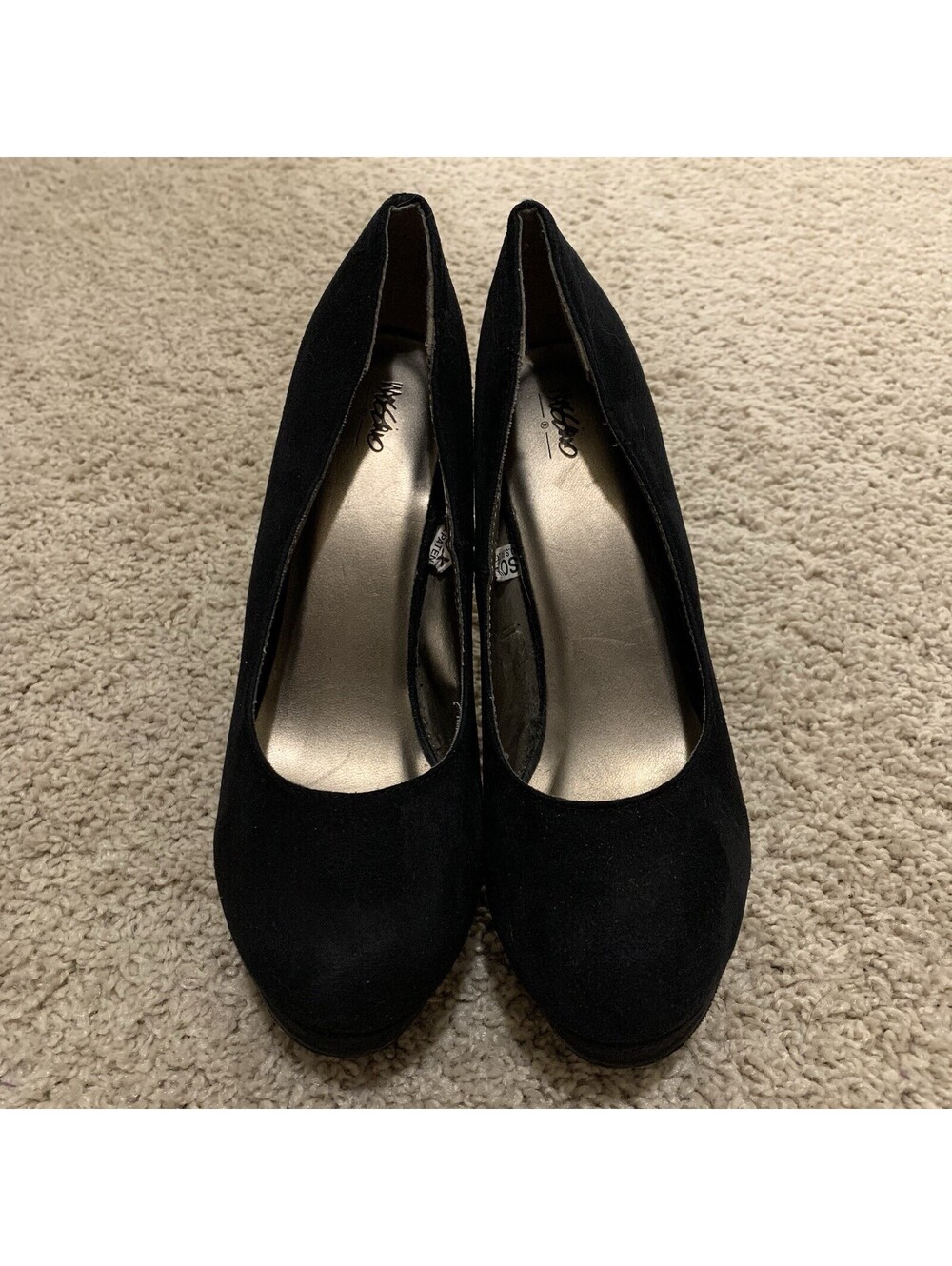 Mossimo Women's Black Faux Suede Stiletto Platform Heels Size 5 1/2